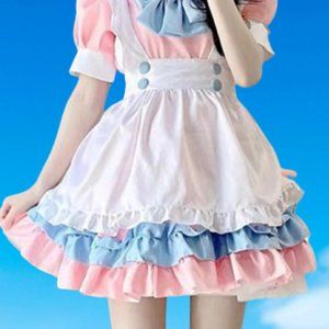Pink Blue Japanese Style Maid Uniform Cosplay Sexy Christmas Clothes